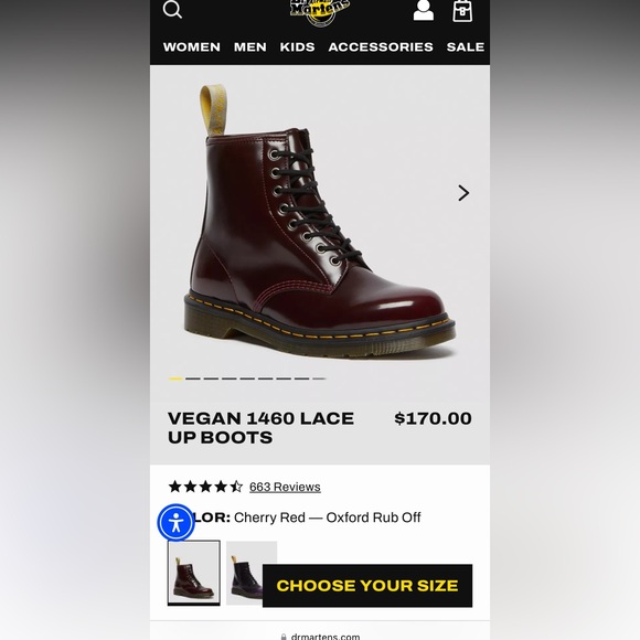 Vegan 1460 Dr. Martins cherry red - Picture 8 of 9